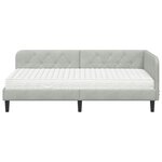 vidaXL Cadre de lit d'angle Gris clair 90 x 200 cm Velours