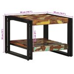 vidaXL Table basse multicolore 50x50x38 cm bois de récupération massif