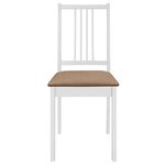 vidaXL Chaises à manger avec coussins lot de 4 blanc bois solide