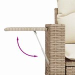 vidaXL Ensemble de canapé de jardin avec coussin 8 Pièces Beige polyrotin