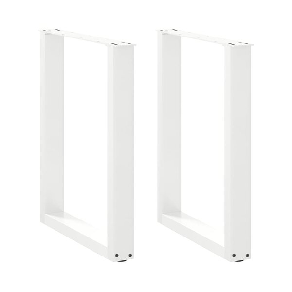 vidaXL Pieds de table à manger en U 2 pièces Blanc 60 x (72-73) cm Acier