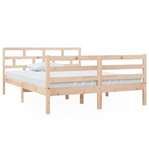 vidaXL Cadre de lit sans matelas bois massif 140x190 cm