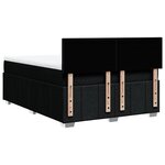vidaXL Sommier à lattes de lit avec matelas Noir 160x200 cm Tissu