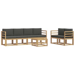 vidaXL Ensemble de canapés d'extérieur 7 Pièces Blanc et anthracite
