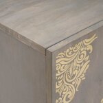 vidaXL Buffet Gris et or 60 x 33 x 75 cm Bois de manguier massif
