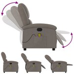 vidaXL Fauteuil de massage inclinable Taupe Tissu