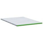 vidaXL Surmatelas Blanc et vert 140 x 190 cm Tissu Jacquard