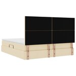 vidaXL Lit de rangement LED avec matelas Crème 180 x 200 cm Tissu