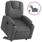 vidaXL Fauteuil inclinable électrique gris foncé tissu