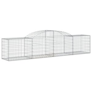 vidaXL Panier de gabions arqué 300x50x60/80 cm Fer galvanisé