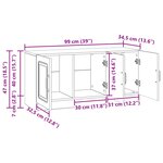 vidaXL Meuble TV 99 x 34 5 x 47 cm Chêne artisanal Bois d'ingénierie