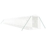 vidaXL Serre avec cadre en acier blanc 40 m² 20x2x2 m