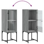 vidaXL Armoire latérale avec porte en verre sonoma gris 35x37x100 cm