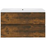 vidaXL Meuble lavabo avec bassin intégré Chêne fumé Bois d'ingénierie