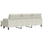 vidaXL Canapé à 3 places avec repose-pieds Crème 210 cm Velours
