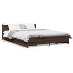 vidaXL Cadre de lit et tiroirs chêne marron 120x200 cm bois ingénierie