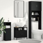 vidaXL Armoire lavabo de salle de bain chêne noir 60x30x60 cm