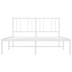 vidaXL Cadre de lit métal sans matelas et tête de lit blanc 150x200 cm