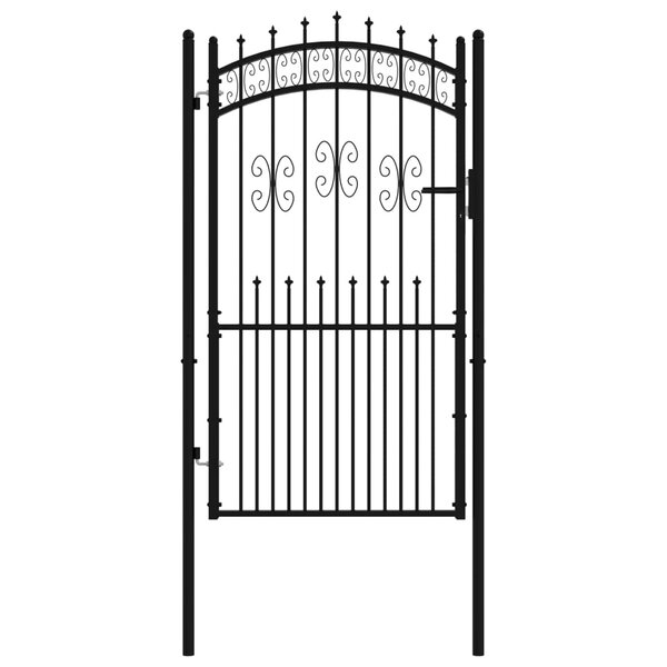vidaXL Portail et sommet de lance Noir 103x225 cm Acier enduit poudre