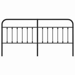 vidaXL Tête de lit de remplacement métal noir 200 cm