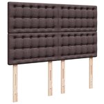 vidaXL Sommier à lattes de lit avec matelas Marron foncé 140x190 cm