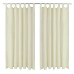 2 Pièces Rideau à Passant Micro Satin Crème 140 x 175 cm
