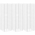 vidaXL Lits surélevés en gabion 3 Pièces 30x30x100 cm Fer