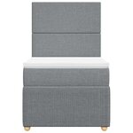 vidaXL Sommier à lattes de lit avec matelas Gris clair 90x200 cm Tissu