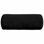 vidaXL Coussins d'accent 2 Pièces Noir Ø 15 x 40 cm Tissu en microfibre