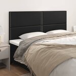 vidaXL Têtes de lit 4 Pièces Noir 100x5x78/88 cm Similicuir