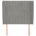 vidaXL Tête de lit avec oreilles Gris clair 83x23x118/128 cm Velours