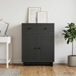 vidaXL Buffet Noir 66 x 34 5 x 90 cm Bois d'ingénierie