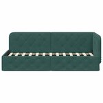 vidaXL Cadre de lit d'angle Vert foncé 80 x 200 cm Velours