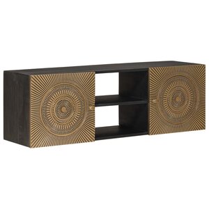vidaXL Meuble TV avec étagère avec stockage Laiton 105 x 30 x 35 cm