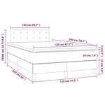 vidaXL Sommier à lattes de lit matelas LED Gris clair 120x200 cm Tissu