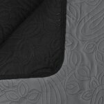 vidaXL Couvre-lit à double face matelassé 220 x 240 cm Gris et noir