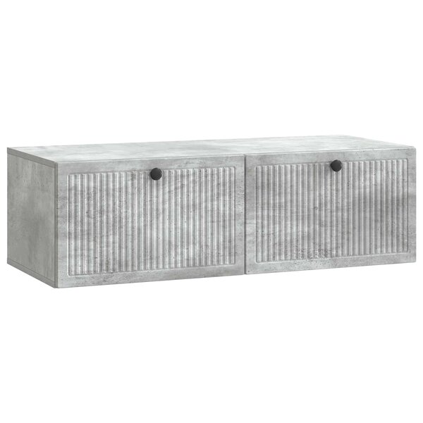 vidaXL Meuble TV mural Gris béton 98 x 41 x 30 cm Bois d'ingénierie
