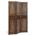 Paravent 3 pans bois marron