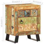 vidaXL Table de chevet 40 x 30 x 50 cm Bois de récupération massif
