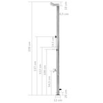 vidaXL Douche de jardin avec base marron 225 cm Acier inoxydable
