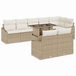 vidaXL Ensemble de canapé de jardin avec coussin 9 Pièces Beige  Crème
