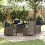 vidaXL Ensemble de salle à manger pour jardin 5 Pièces Gris Poly rotin