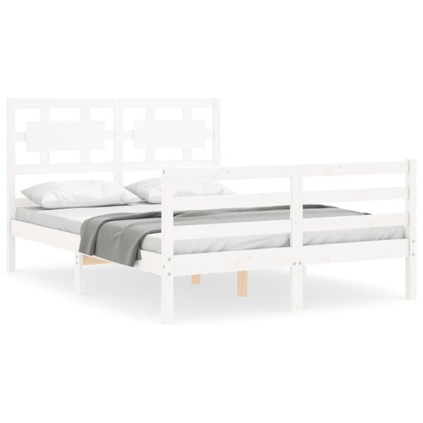 vidaXL Cadre de lit sans matelas blanc 120x200 cm bois massif