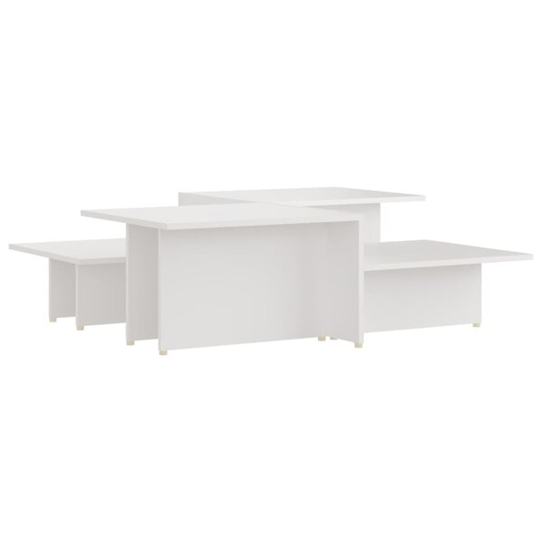 vidaXL Tables basses 2 Pièces Blanc 111 5x50x33 cm Bois d'ingénierie