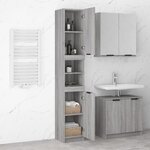 vidaXL Armoire de bain Sonoma gris 32x34x188 5 cm Bois d'ingénierie