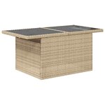 vidaXL Salon de jardin avec coussins 7 Pièces beige résine tressée