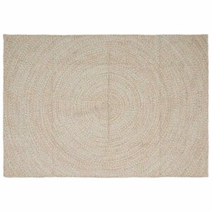 vidaXL Tapis de surface Naturel et Blanc 240 x 340 cm Jute