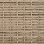 vidaXL Canapé de jardin 3 places avec auvent et tabourets beige rotin