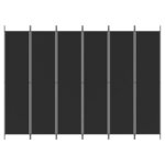 vidaXL Cloison de séparation 6 panneaux Noir 300x220 cm Tissu