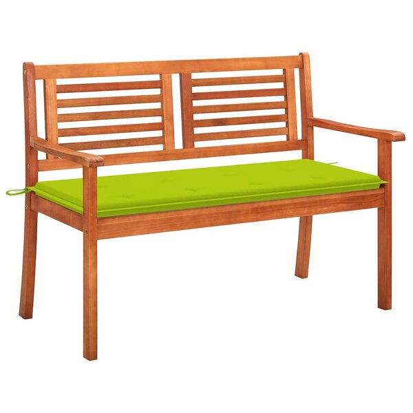 vidaXL Banc de jardin 2 places avec coussin 120 cm Bois d'eucalyptus